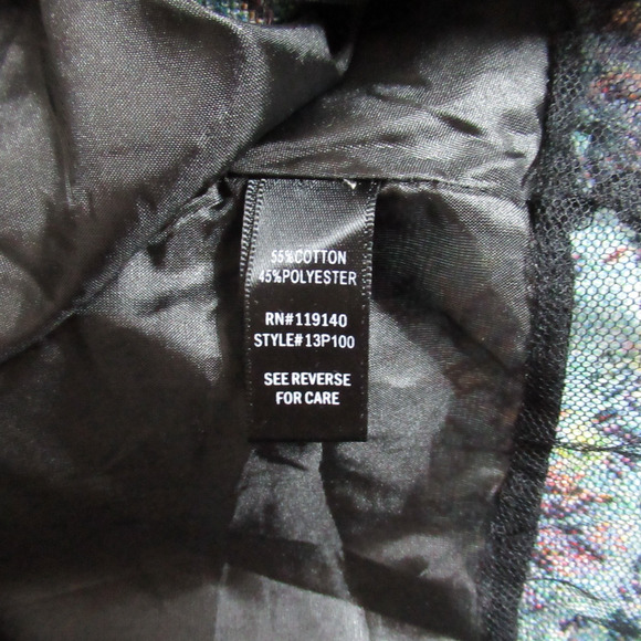 Double Zero Dress Womens Small Black Floral Tapestry Posh Fit & Flare Flirty - Picture 9 of 10